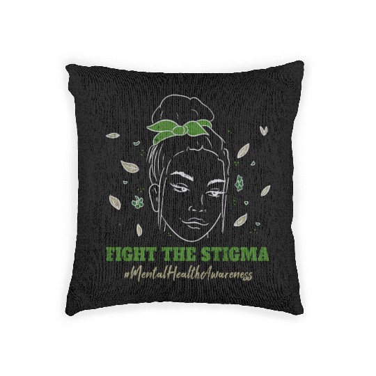 In May Wear Green Mental Health Awareness Month Woven Pillows