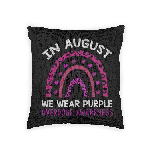 August Wear Purple Overdose Awareness Month Woven Pillows