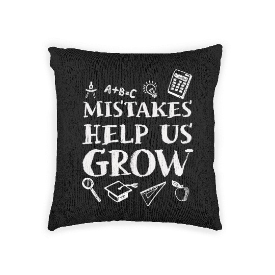 Mistakes Help Us Grow Back To School Motivational Woven Pillows
