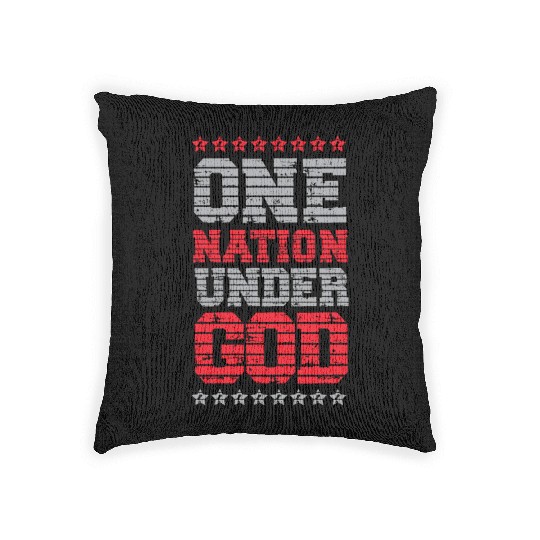 One Nation Under God USA American US America Woven Pillows