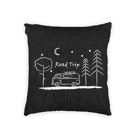 Road trip – your heart beats for camping Woven Pillows