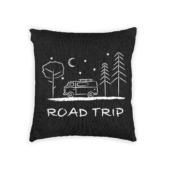 Road trip – your heart beats for camping Woven Pillows