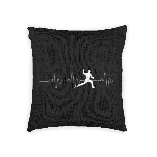 Baseball Pitcher Heartbeat Baseball Pitching Close Woven Pillows