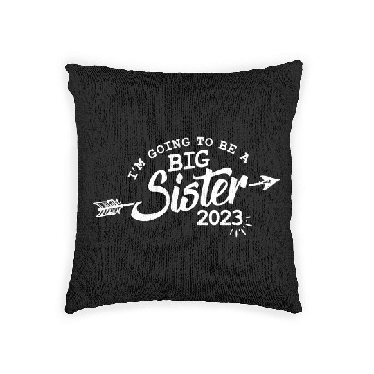 Going to be a Big sister 2023 pregnancy baby girls Woven Pillows