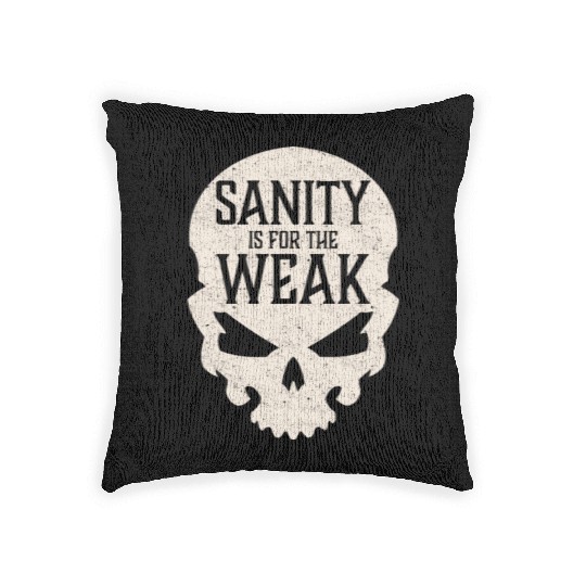 Demon Skull Sanity is for the Weak Woven Pillows