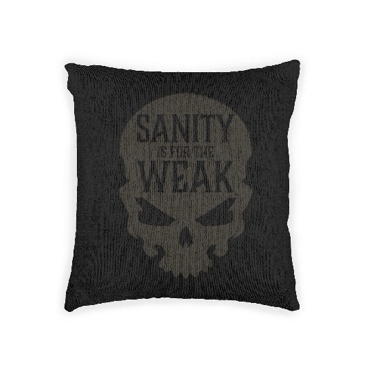 Demon Skull Sanity is for the Weak Woven Pillows