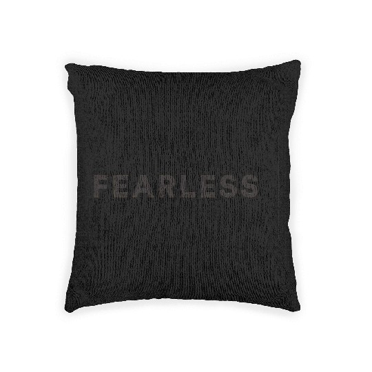 Fearless black quote Woven Pillows