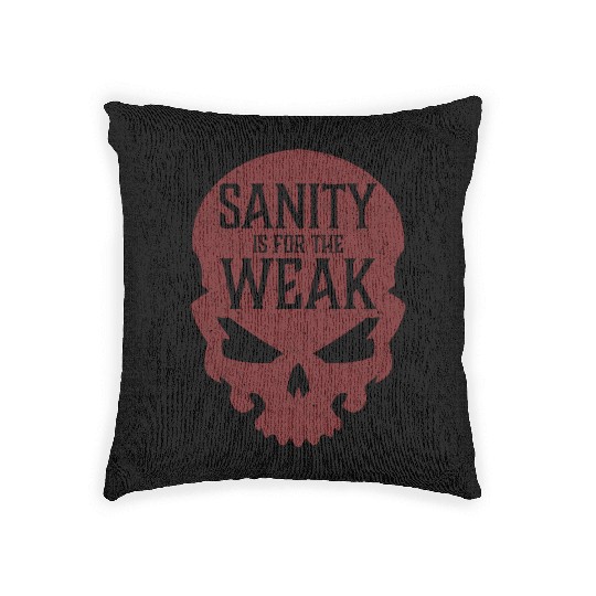 Demon Skull Sanity is for the Weak Woven Pillows