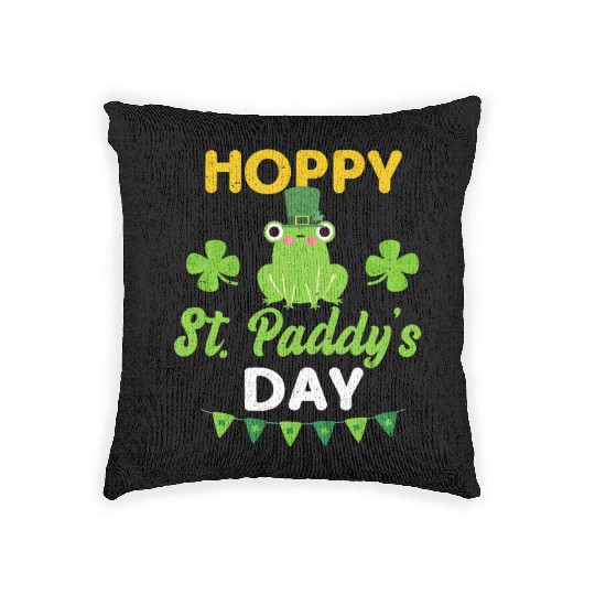 Funny St. Paddy Shenanigans Hoppy St. Paddy's Day Woven Pillows