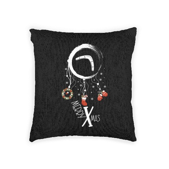 Winter dreamcatcher Christmas Boomerang Woven Pillows