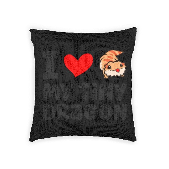I Love My Tiny Dragon Reptile Pogona Lizard Woven Pillows
