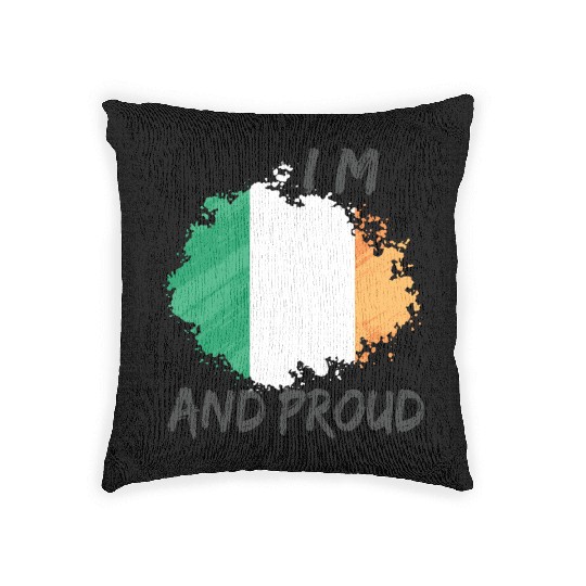 I m Irish and proud - nation pride flag Woven Pillows