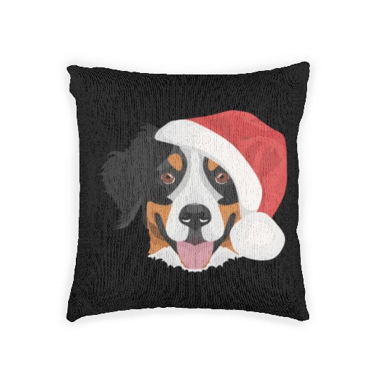 Bernese Mountain Dog Merry Christmas Woven Pillows