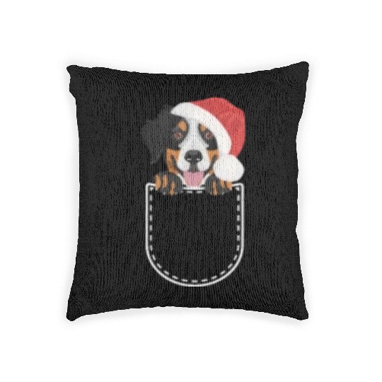 Bernese Mountain Dog Merry Christmas Woven Pillows