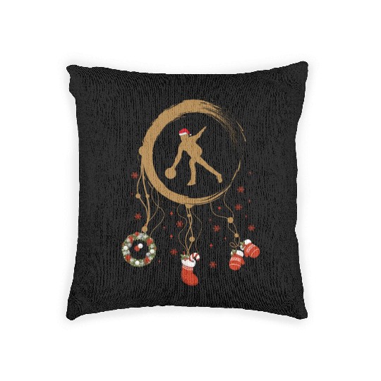 Winter dreamcatcher Christmas Bowling Woven Pillows