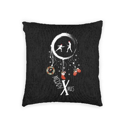 Winter dreamcatcher Christmas Fencing Woven Pillows