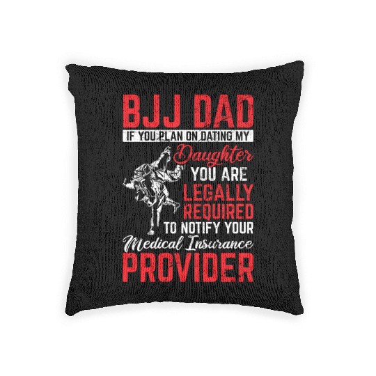 BJJ Dad Protector Funny Brazilian Jiu Jitsu Father Woven Pillows