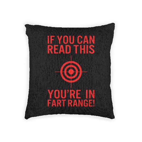 Halloween Woven Pillows, You're In Fart Range Bullseye