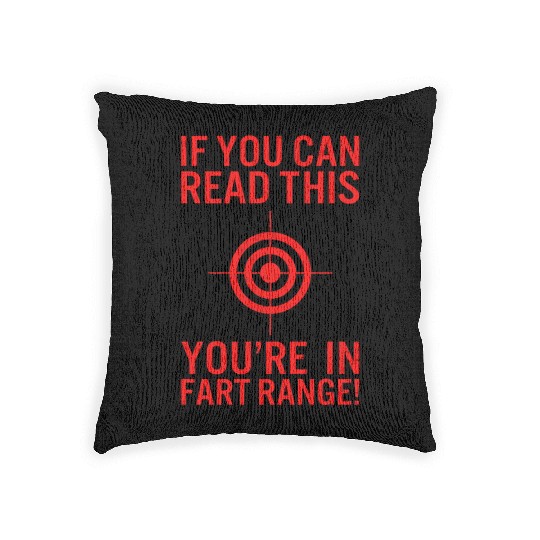 Halloween Woven Pillows, You're In Fart Range Bullseye
