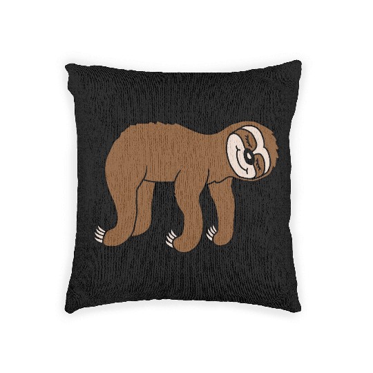 Lying tired sloth sleeping Woven Pillows