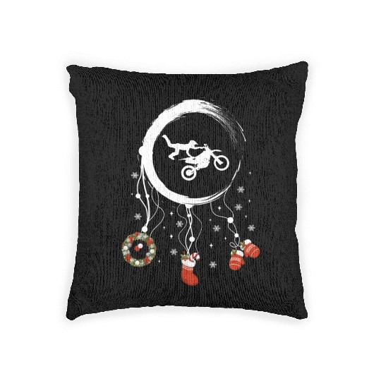 Winter dreamcatcher Christmas Motocross Woven Pillows