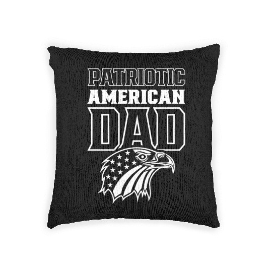 Patriotic American Dad Patriot US USA Woven Pillows