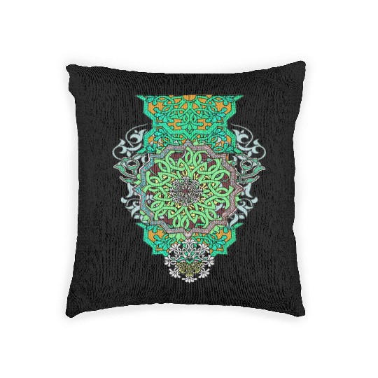 Tattoo Persian art Woven Pillows