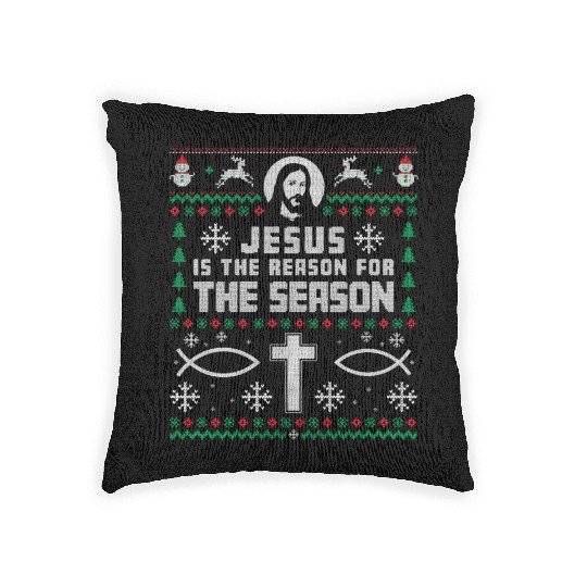 Jesus Is The Reason For The Season Woven Pillows