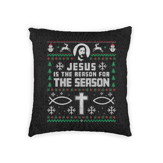 Jesus Is The Reason For The Season Woven Pillows