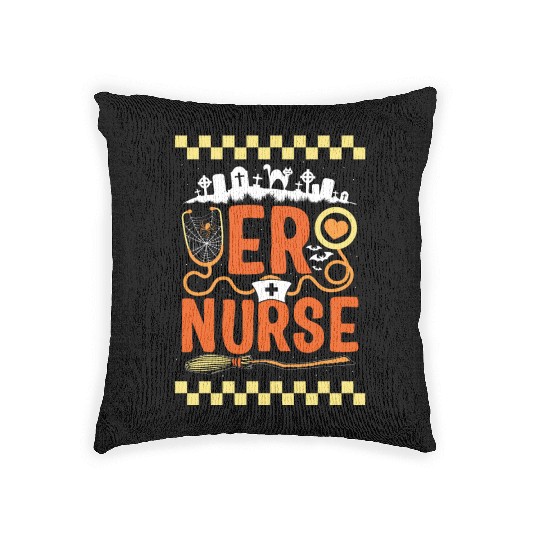 Halloween Woven Pillows, ER Nurse Spooky Health Care
