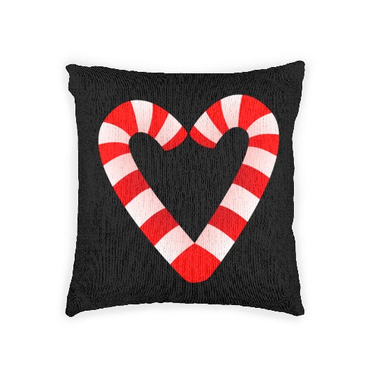 Candy Cane Hearts Woven Pillows Christmas Xmas Holidays