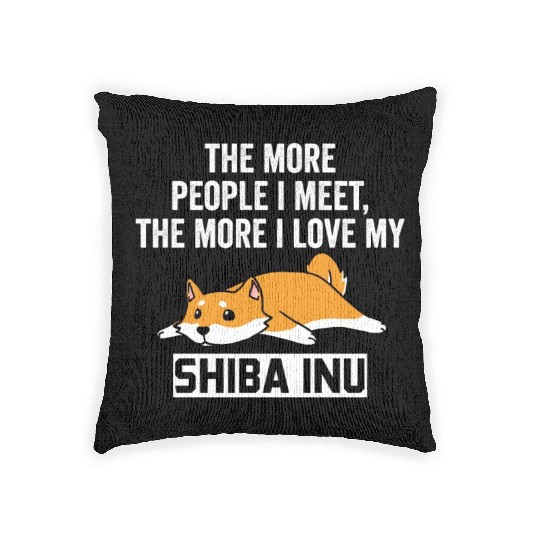 The More I Love My Shiba Inu Woven Pillows