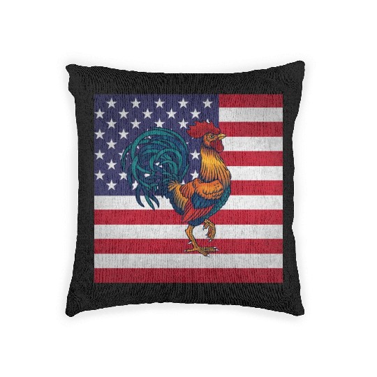 Rooster Cock Woven Pillows
