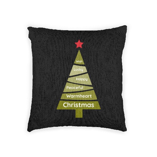 Minimalist Lime Green Christmas Pine Woven Pillows