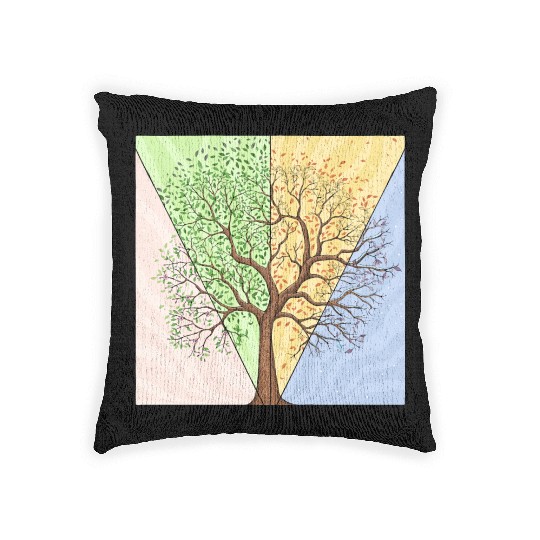 Four Seasons Trees Woven Pillows