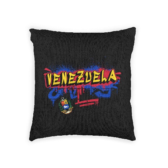 Venezuela graffiti flag design Woven Pillows