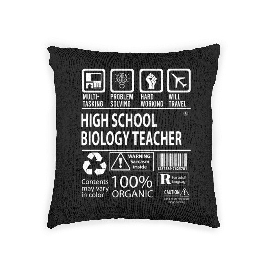 High School Biology Teacher Woven Pillows - Multitasking