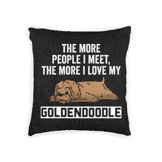 The More I Love My Goldendoodle Woven Pillows