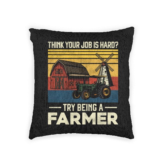Farming Farmer Vintage Tractor Woven Pillows