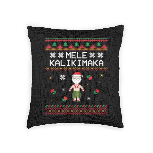x27 Mele Kalikimaka x27 Great Christmas Pattern Woven Pillows