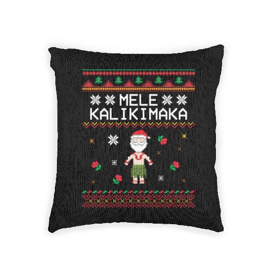 x27 Mele Kalikimaka x27 Great Christmas Pattern Woven Pillows