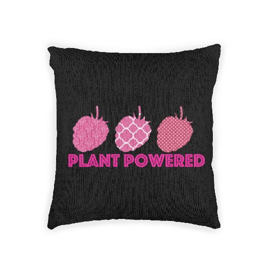 x27 Plant Powered x27 Vegan raspberry Woven Pillows