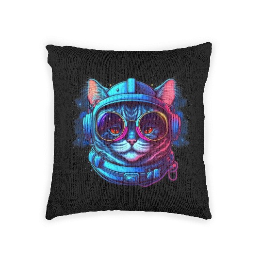 Space Cat Woven Pillows