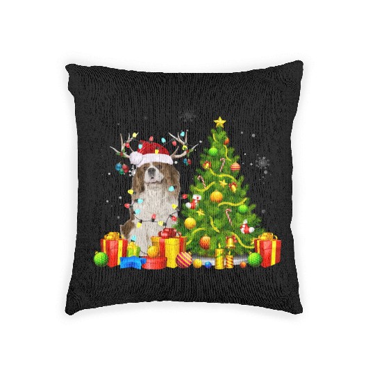 Cavalier King Charles Spaniel Christmas Dog Lover Woven Pillows