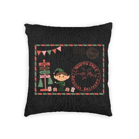 Santa Letter Elfe North Pole Specjal Delivery Mail Woven Pillows