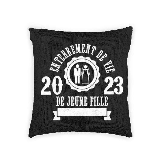 Funny Wedding bride bachelorette party 2023 Woven Pillows