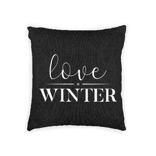I Love Winter, Snow, Cold And Snowman Woven Pillows