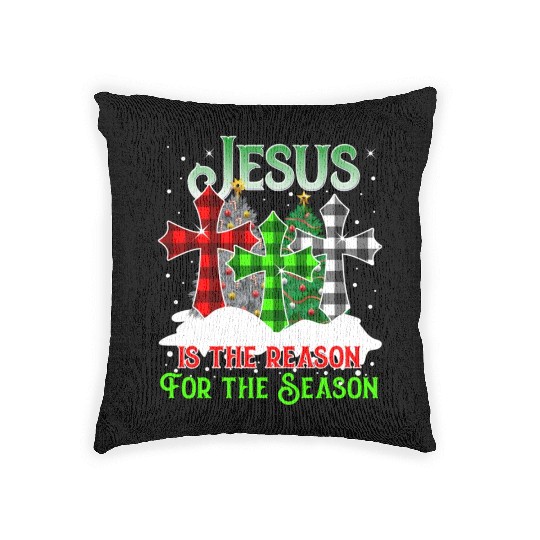 Jesus Is the Reason for the Season Holiday Christm Woven Pillows
