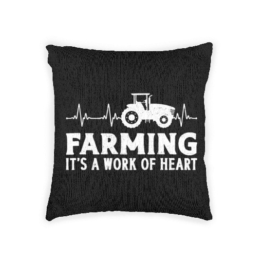 Farming Farmer Girl Heartbeat Woven Pillows