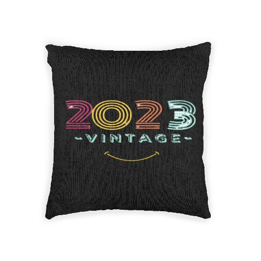 Neon Rainbow Retro 2023 NewYear Vintage Woven Pillows